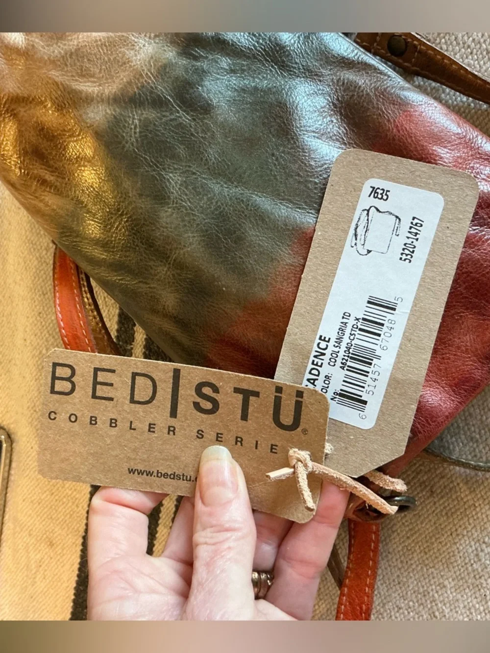 NWT Bed Stu Cadence Wallet Wristlet Crossbody Bag Cool Sangria MSRP $200 - Picture 5 of 13